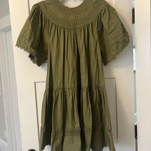 Ulla Johnson Olive Green Casual Dress